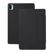 For Xiaomi Pad 5 / Pad 5 Pro Solid Color Magnetic Buckle Horizontal Flip Leather Case with Holder(Black)