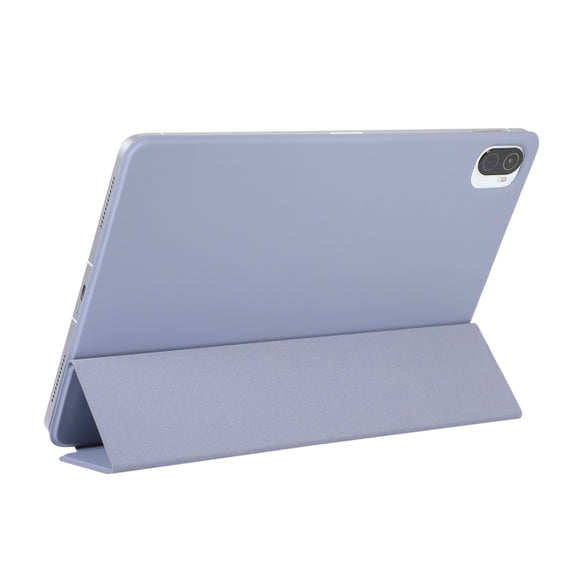 For Xiaomi Pad 5 / Pad 5 Pro Solid Color Magnetic Buckle Horizontal Flip Leather Case with Holder(Dark Blue)