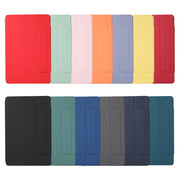For Xiaomi Pad 5 / Pad 5 Pro Solid Color Magnetic Buckle Horizontal Flip Leather Case with Holder(Dark Blue)
