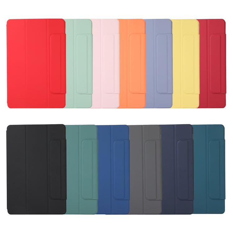 For Xiaomi Pad 5 / Pad 5 Pro Solid Color Magnetic Buckle Horizontal Flip Leather Case with Holder(Dark Blue)