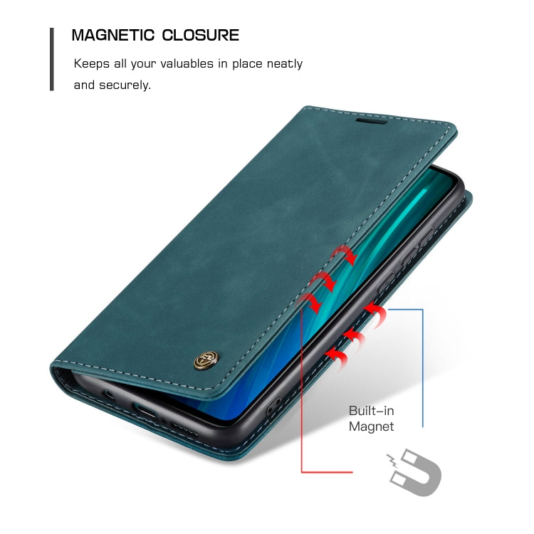 For Xiaomi Redmi Note 8 Pro CaseMe-013 Multifunctional Horizontal Flip Leather Case with Card Slot & Holder & Wallet(Blue)