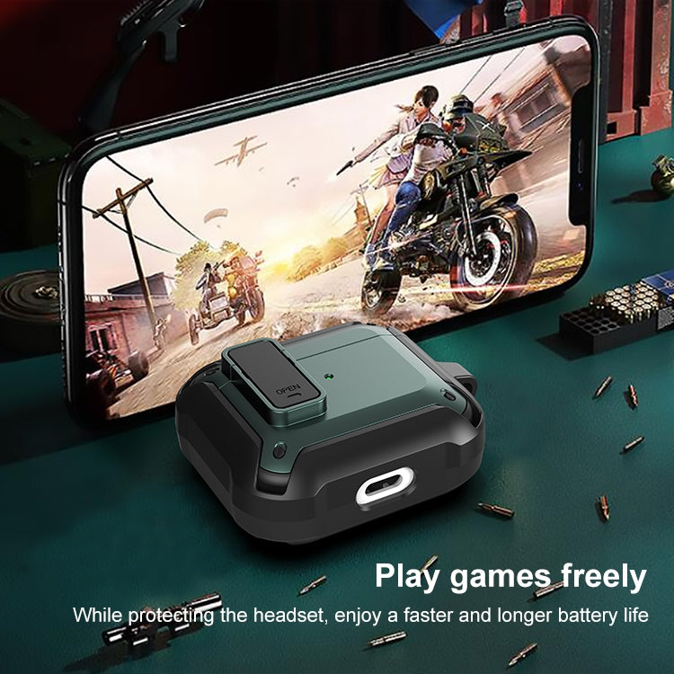 Wireless Earphones Shockproof Bumblebee Silicone Protective Case with Switch & Hook For AirPods 3(Black) - For AirPods 3 by PMC TechLife | Online Shopping South Africa | PMC TechLife | Buy Now Pay Later Mobicred