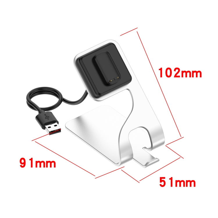 For Fitbit Charge 5 Portable Magnetic Metal Charger Holder(Grey)