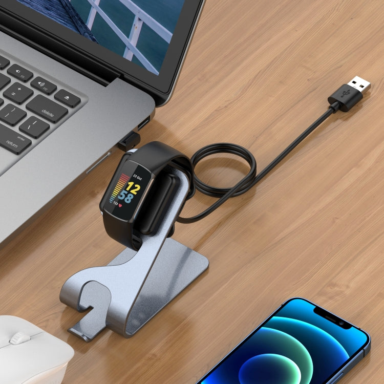 For Fitbit Charge 5 Portable Magnetic Metal Charger Holder(Grey) - Charger by PMC TechLife | Online Shopping South Africa | PMC TechLife | Buy Now Pay Later Mobicred