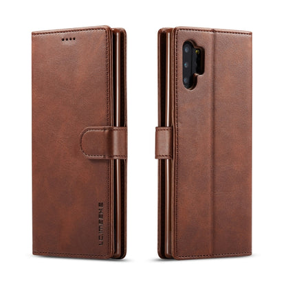 For Galaxy Note 10 Plus LC.IMEEKE Calf Texture Horizontal Flip Leather Case, with Holder & Card Slots & Wallet(Brown) - Galaxy Phone Cases by LC.IMEEKE | Online Shopping South Africa | PMC Jewellery | Buy Now Pay Later Mobicred