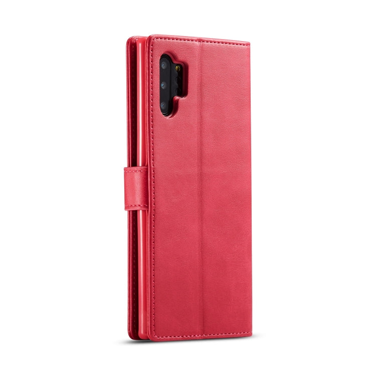 For Galaxy Note 10 Plus LC.IMEEKE Calf Texture Horizontal Flip Leather Case, with Holder & Card Slots & Wallet(Rose Red) - Galaxy Phone Cases by LC.IMEEKE | Online Shopping South Africa | PMC Jewellery | Buy Now Pay Later Mobicred