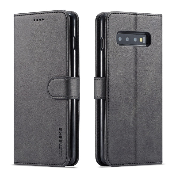 For Galaxy S10 LC.IMEEKE Calf Texture Horizontal Flip Leather Case, with Holder & Card Slots & Wallet(Black) - free shipping - PMC Jewellery - Order now!