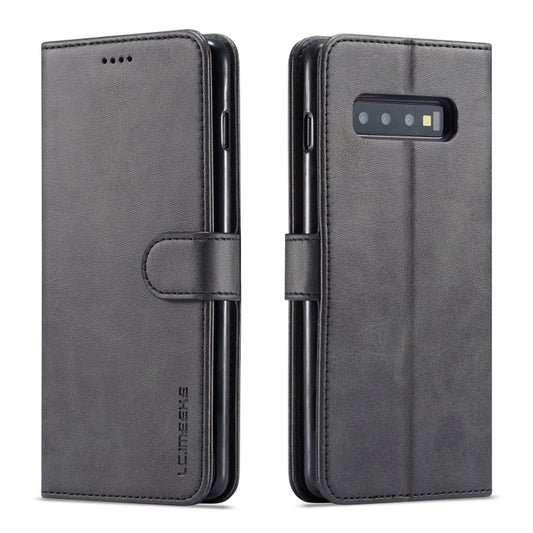 For Galaxy S10 LC.IMEEKE Calf Texture Horizontal Flip Leather Case, with Holder & Card Slots & Wallet(Black) - free shipping - PMC Jewellery - Order now!
