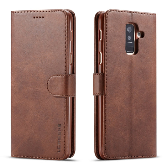 For Galaxy A6 Plus (2018) LC.IMEEKE Calf Texture Horizontal Flip Leather Case, with Holder & Card Slots & Wallet(Brown) - Galaxy Phone Cases by LC.IMEEKE | Online Shopping South Africa | PMC Jewellery | Buy Now Pay Later Mobicred