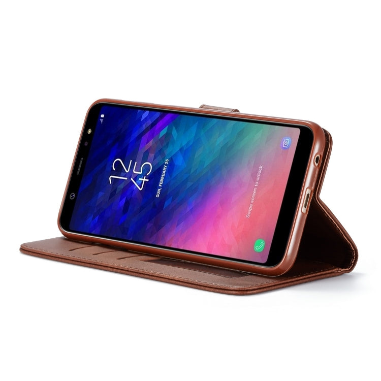 For Galaxy A6 Plus (2018) LC.IMEEKE Calf Texture Horizontal Flip Leather Case, with Holder & Card Slots & Wallet(Brown) - Galaxy Phone Cases by LC.IMEEKE | Online Shopping South Africa | PMC Jewellery | Buy Now Pay Later Mobicred