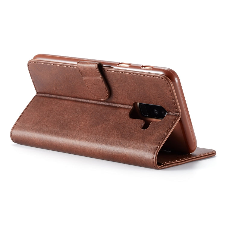 For Galaxy A6 Plus (2018) LC.IMEEKE Calf Texture Horizontal Flip Leather Case, with Holder & Card Slots & Wallet(Brown) - Galaxy Phone Cases by LC.IMEEKE | Online Shopping South Africa | PMC Jewellery | Buy Now Pay Later Mobicred