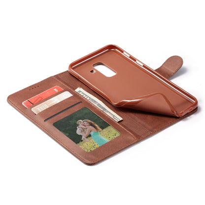 For Galaxy A6 Plus (2018) LC.IMEEKE Calf Texture Horizontal Flip Leather Case, with Holder & Card Slots & Wallet(Brown) - Galaxy Phone Cases by LC.IMEEKE | Online Shopping South Africa | PMC Jewellery | Buy Now Pay Later Mobicred