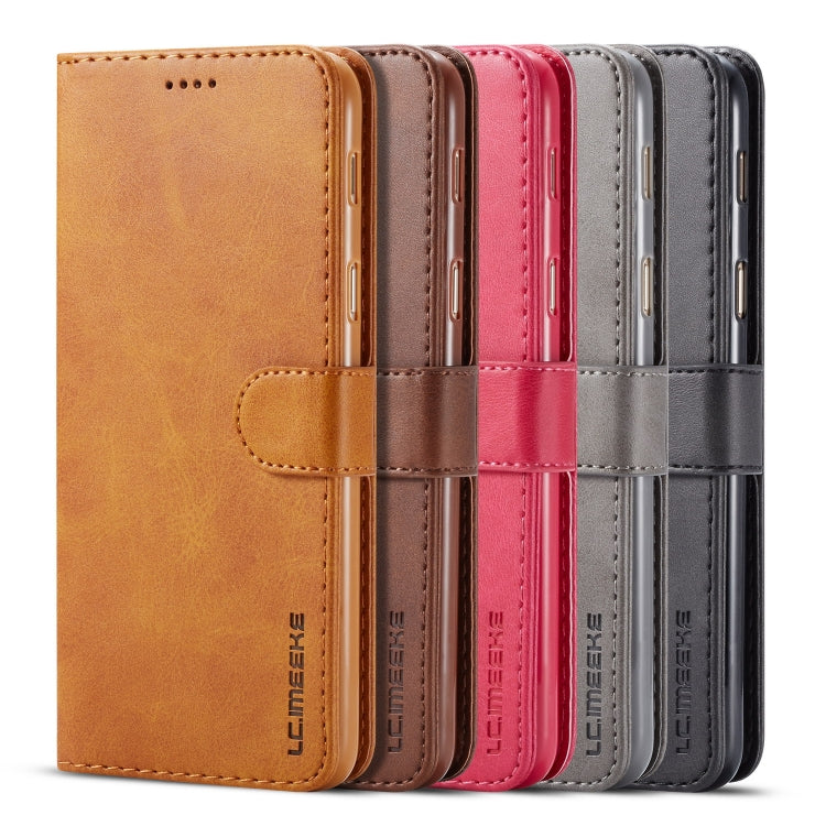 For Galaxy A6 Plus (2018) LC.IMEEKE Calf Texture Horizontal Flip Leather Case, with Holder & Card Slots & Wallet(Brown) - Galaxy Phone Cases by LC.IMEEKE | Online Shopping South Africa | PMC Jewellery | Buy Now Pay Later Mobicred
