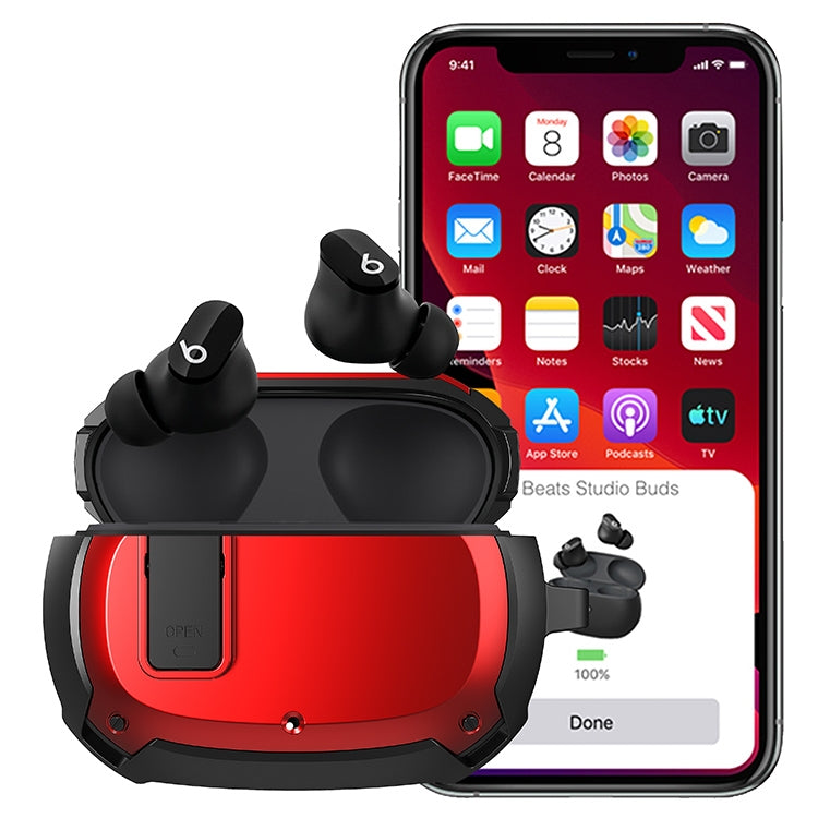 Bumblebee Armor Earphone Protective Case with Switch & Hook For Beats Studio Buds(Red + Black) - Other Case by PMC TechLife | Online Shopping South Africa | PMC TechLife