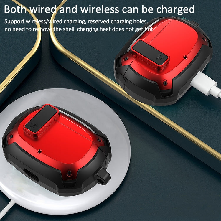 Bumblebee Armor Earphone Protective Case with Switch & Hook For Beats Studio Buds(Blue + Red) - Other Case by PMC TechLife | Online Shopping South Africa | PMC TechLife