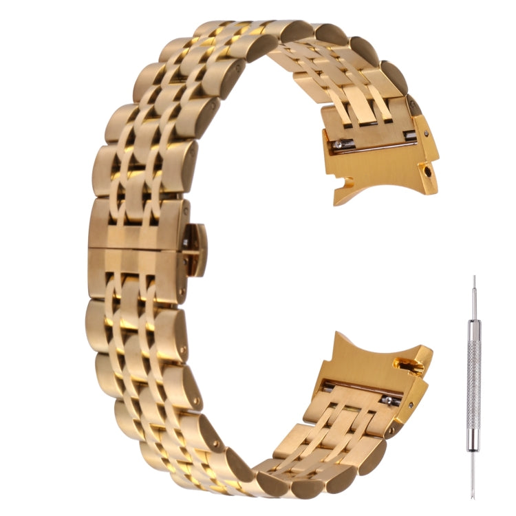 For Samsung Galaxy Watch4 40mm/44mm Seven-bead Stainless Steel Watch Band(Gold) - Watch Bands by Wintory | Online Shopping South Africa | PMC Jewellery | Buy Now Pay Later Mobicred