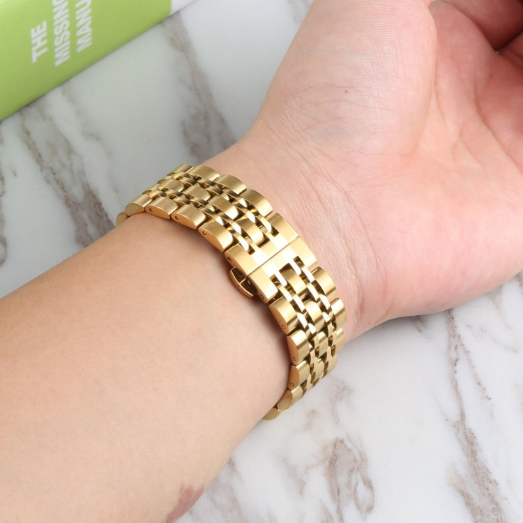 For Samsung Galaxy Watch4 40mm/44mm Seven-bead Stainless Steel Watch Band(Gold) - Watch Bands by Wintory | Online Shopping South Africa | PMC Jewellery | Buy Now Pay Later Mobicred