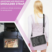 For Lenovo Tab M10 HD TB-X306X Shockproof Colorful Silicone + PC Protective Tablet Case with Holder & Shoulder Strap & Hand Strap(Black)