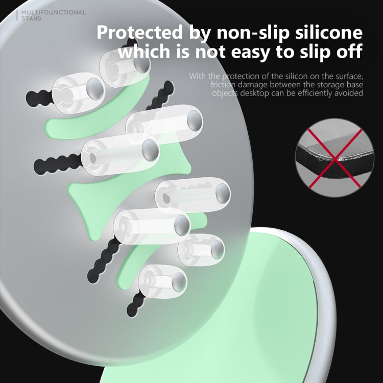 R-JUST BJ15 Aluminum Alloy Adjustable Magnetic Multi-function Disc Data Cable Storage Fixed Base Mobile Phone Laptop Bracket(Silver Gray) - Cable Organizer by R-JUST | Online Shopping South Africa | PMC TechLife