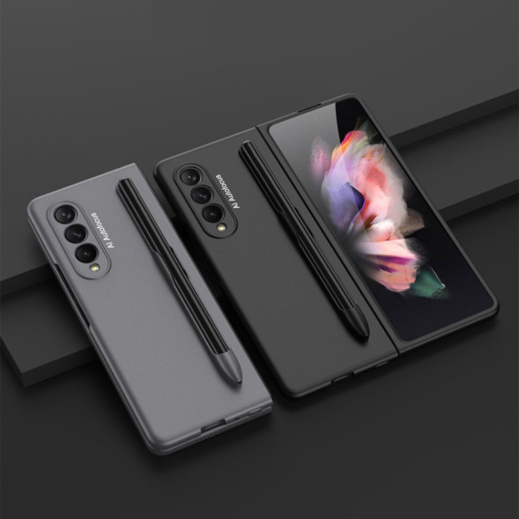 For Samsung Galaxy Z Fold3 5G GKK Ultra-thin Full Coverage Phone Flip Case with Pen Slot(Grey) - Galaxy Phone Cases by GKK | Online Shopping South Africa | PMC TechLife | Buy Now Pay Later Mobicred