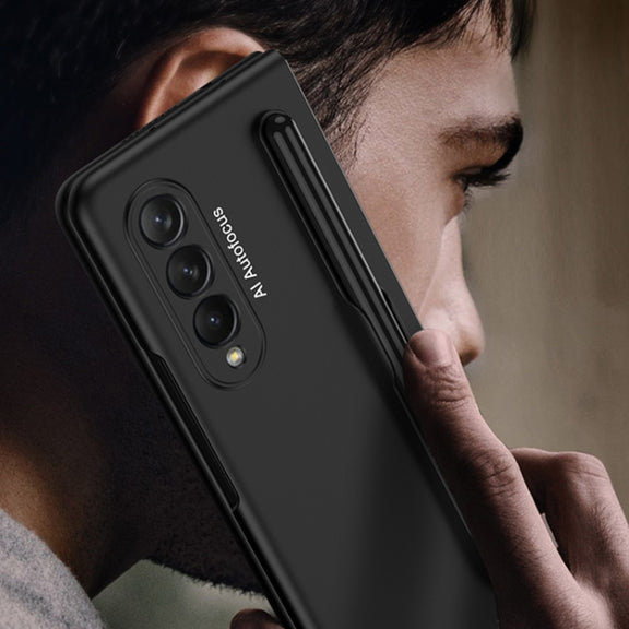 For Samsung Galaxy Z Fold3 5G GKK Ultra-thin Full Coverage Phone Flip Case with Pen Slot(Grey)