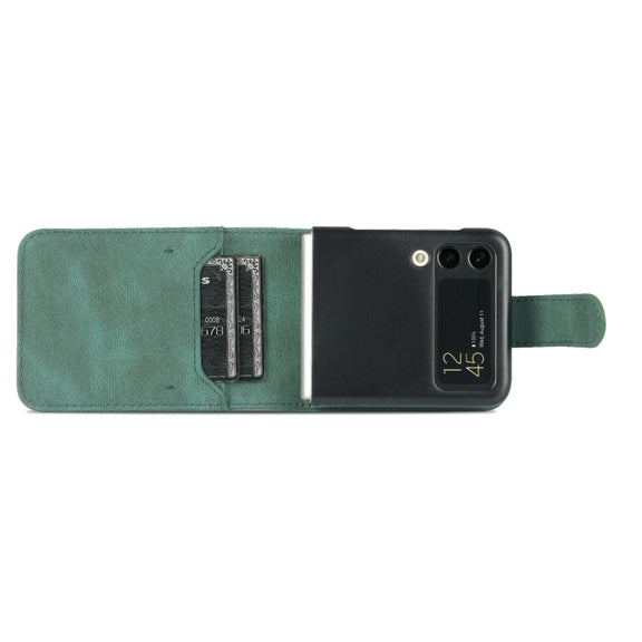 For Samsung Galaxy Z Flip3 5G AZNS Dream II Skin Feel PU+TPU Horizontal Flip PU Phone Case(Green)