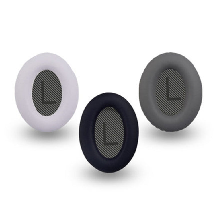 For BOSE QC35 Imitation Leather Soft Headphone Earmuff Jacket with LR Cotton, One Pair(Dark Grey)