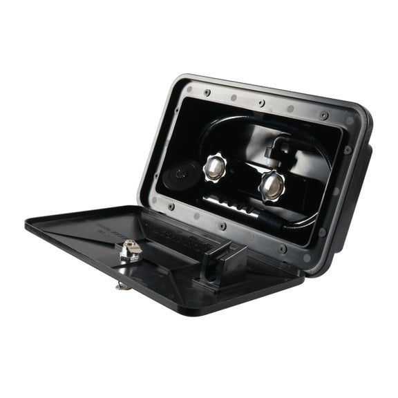 A6622-02 Black RV External Shower Box Head with Hose