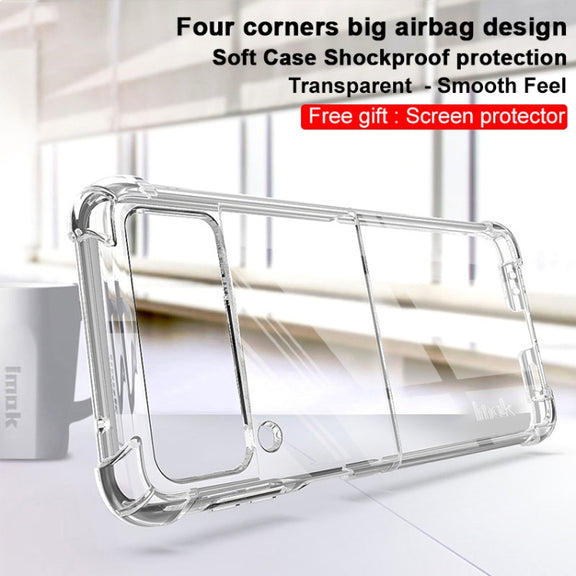 For Samsung Galaxy Z Flip3 5G IMAK All-inclusive Shockproof Airbag TPU Case with Screen Protector(Transparent)