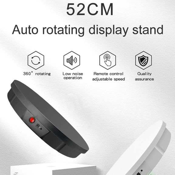 52cm Remote Control Electric Rotating Turntable Display Stand Video Shooting Props Turntable, Plug-in Power, Power Plug:EU Plug(Black)