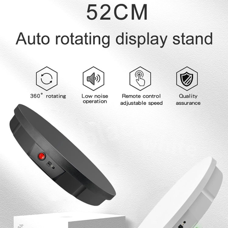 52cm Remote Control Electric Rotating Turntable Display Stand Video Shooting Props Turntable, Plug-in Power, Power Plug:EU Plug(Black)
