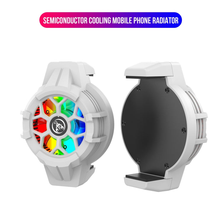 HXSJ P10 Portable Gaming Mobile Phone Radiator Holder with Rainbow Backlight(White) - Cooling Fan Radiator by HXSJ | Online Shopping South Africa | PMC TechLife | Buy Now Pay Later Mobicred