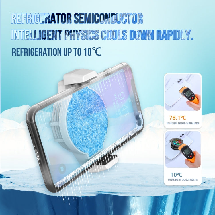 HXSJ P10 Portable Gaming Mobile Phone Radiator Holder with Rainbow Backlight(White)