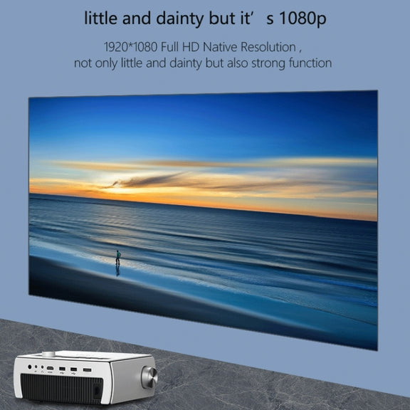 YG430 Android Version 1920x1080 2500 Lumens Portable Home Theater LCD HD Projector, Plug Type:AU Plug(Silver)