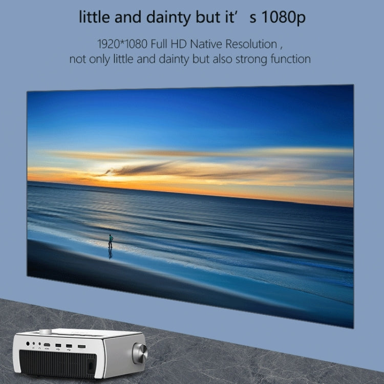 YG430 Android Version 1920x1080 2500 Lumens Portable Home Theater LCD HD Projector, Plug Type:AU Plug(Silver)