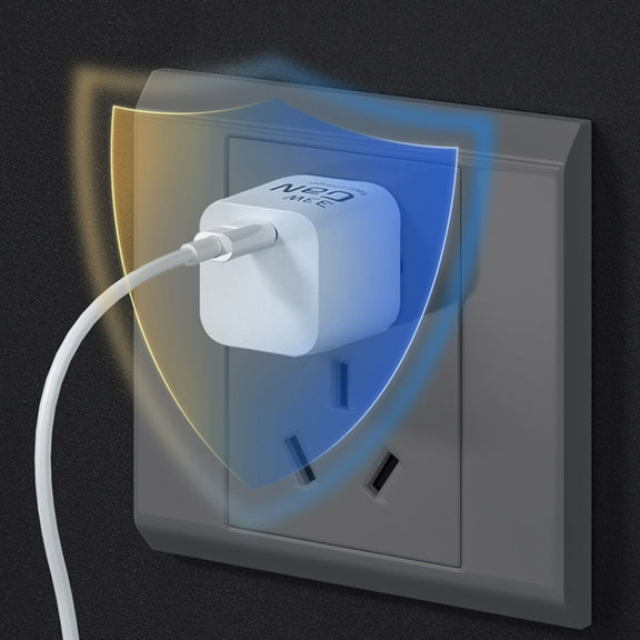 WK WP-U133 GaN 33W Cube Sugar Gallium Nitride Charger with USB to USB-C / Type-C Data Cable, CN Plug