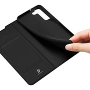 For Samsung Galaxy S22 5G DUX DUCIS Skin Pro Series Horizontal Flip Leather Phone Case with Holder & Card Slots(Black)