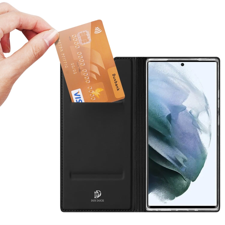For Samsung Galaxy S22 Ultra 5G DUX DUCIS Skin Pro Series Horizontal Flip Leather Phone Case with Holder & Card Slots(Black) - free shipping - PMC TechLife - Order now!