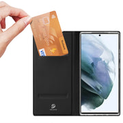 For Samsung Galaxy S22 Ultra 5G DUX DUCIS Skin Pro Series Horizontal Flip Leather Phone Case with Holder & Card Slots(Black)