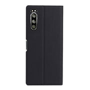 For Sony Xperia 5 ViLi Shockproof TPU + PU Horizontal Flip Protective Case with Card Slot & Holder(Black)