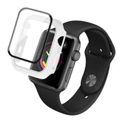 IMAK Shockproof PC Protective Case with Tempered Glass Film For Apple Watch Series 3 & 2 & 1 42mm(White) - Watch Cases by imak