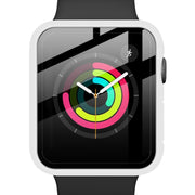 IMAK Shockproof PC Protective Case with Tempered Glass Film For Apple Watch Series 3 & 2 & 1 42mm(White) - Watch Cases by imak