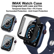 IMAK Shockproof PC Protective Case with Tempered Glass Film For Apple Watch Series 6 & SE & 5 & 4 40mm(White) - Watch Cases by imak