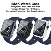 IMAK Shockproof PC Protective Case with Tempered Glass Film For Apple Watch Series 6 & SE & 5 & 4 40mm(White) - Watch Cases by imak