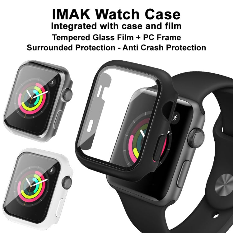 IMAK Shockproof PC Protective Case with Tempered Glass Film For Apple Watch Series 3 & 2 & 1 38mm(White) - Watch Cases by imak | Online Shopping South Africa | PMC TechLife | Buy Now Pay Later Mobicred