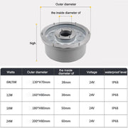 18W Landscape Colorful Color Changing Ring LED Aluminum Alloy Underwater Fountain Light(Colorful)