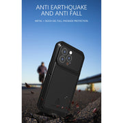 For iPhone 13 Pro LOVE MEI Metal Shockproof Life Water-resistant Dustproof Protective Phone Case (Army Green)