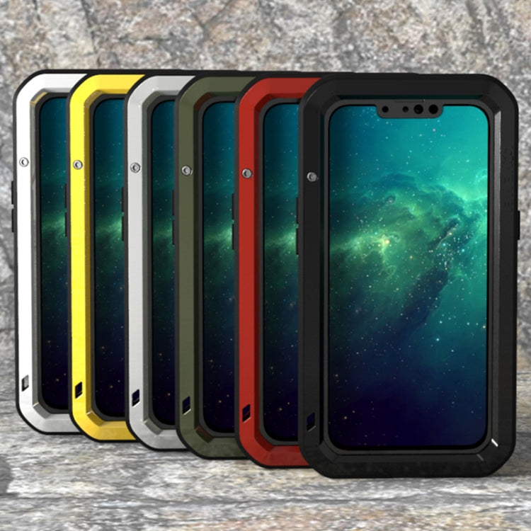 For iPhone 13 Pro LOVE MEI Metal Shockproof Life Water-resistant Dustproof Protective Phone Case (Army Green)