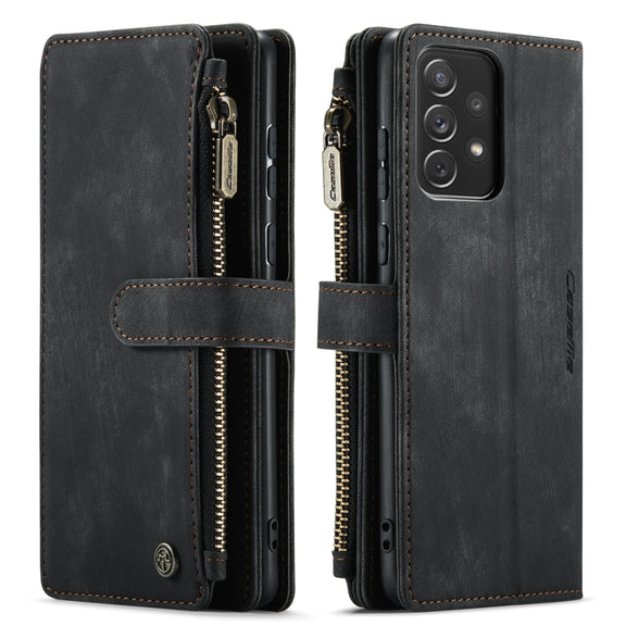 For Samsung Galaxy A72 CaseMe-C30 Multifunctional Horizontal Flip PU + TPU Phone Case(Black)