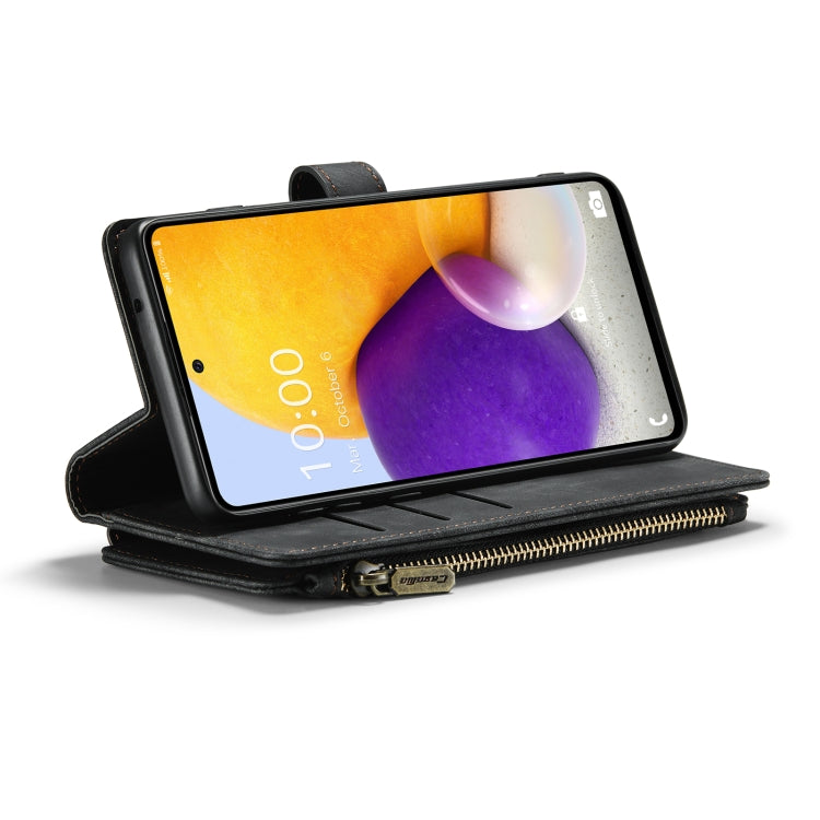 For Samsung Galaxy A72 CaseMe-C30 Multifunctional Horizontal Flip PU + TPU Phone Case(Black)